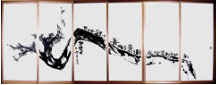 Qi Mengzhang 's freehand brushwork style ink wash painting (aka Chinese painting, literati painting, ink painting, ink brush painting): Plum Tree (fusuma painting), ink, thumbnail