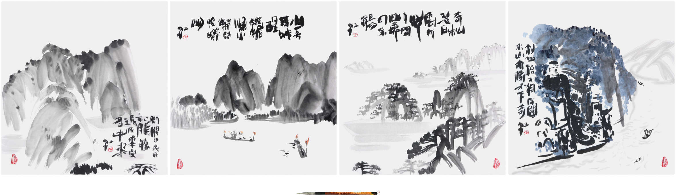 Sai Koh (Qi Hong)’s Freehand Brushwork Chinese Paintings: landscape painting, literati painting, ink wash painting 2